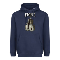 Navy boxing vintage fight gloves Heavyweight Hoodie - artisFamous