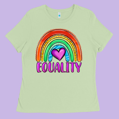 Equality Rainbow Ladies Tee Designed By Oliviacreatesart