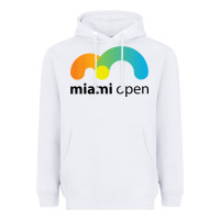 White MIAMI OPEN Heavyweight Hoodie - artisFamous