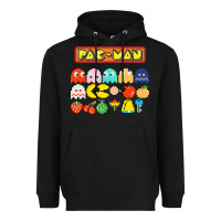 Black 80s pacman ghosts video games Heavyweight Hoodie - artisFamous