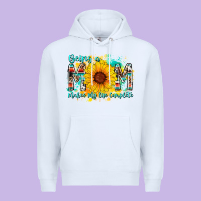 Being A Mom Makes My Life Complete Premium Hoodie Designed By Racoondesign