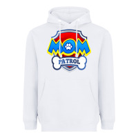 White funny mom patrol  funny dog mom gift birthday party t shirt Heavyweight Hoodie - artisFamous