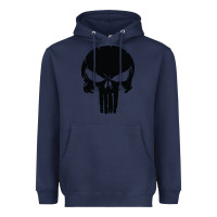 Navy the punisher skull black Heavyweight Hoodie - artisFamous