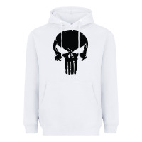 White the punisher skull black Heavyweight Hoodie - artisFamous