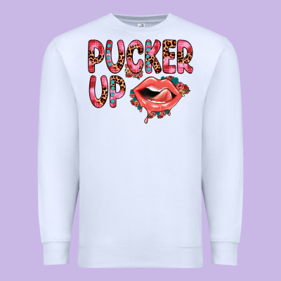 Pucker Up Premium Sweatshirt Designed By Jahusdesignshop
