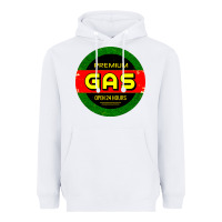 White GARAGE CAR GASOLINE Heavyweight Hoodie - artisFamous