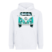 White hippie surf van Heavyweight Hoodie - artisFamous