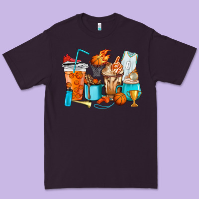 Basketball Coffee Cups Premium Tee Designed By Howdyjamesfarm