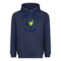 Navy ask me about my duck Heavyweight Hoodie - artisFamous