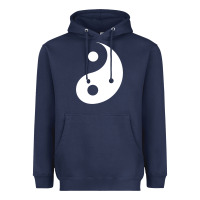 Navy yin yang Heavyweight Hoodie - artisFamous