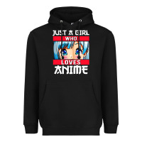 Black just a girl who loves anime japanese cute Heavyweight Hoodie - artisFamous