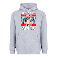 Heather Grey just a girl who loves anime japanese cute Heavyweight Hoodie - artisFamous