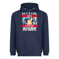 Navy just a girl who loves anime japanese cute Heavyweight Hoodie - artisFamous