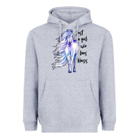 Heather Grey just a girl who loves horses Heavyweight Hoodie - artisFamous
