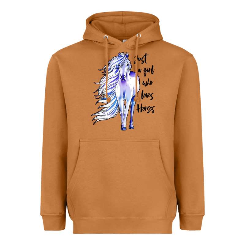 Just A Girl Who Loves Horses Heavyweight Hoodie by artisFamous | Teevron