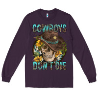 Plum Cowboys Don't Die Long Sleeve Tee - FaDigitalArtStudio