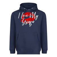 Navy kiss lips i love my gringo wife girlfriend premium Heavyweight Hoodie - artisFamous