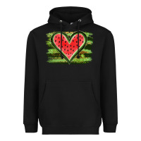 Black Watermelon Heart Heavyweight Hoodie - artisFamous