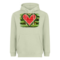 Matcha Watermelon Heart Heavyweight Hoodie - artisFamous