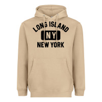 Mushroom long island ny gym style distressed amber print Heavyweight Hoodie - artisFamous