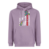 Lavender mens distressed dinosaur autism dad usa flag Heavyweight Hoodie - artisFamous