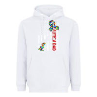 White mens distressed dinosaur autism dad usa flag Heavyweight Hoodie - artisFamous