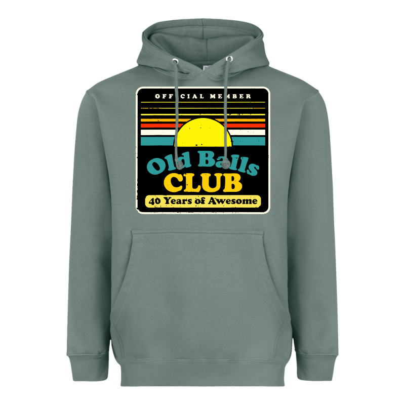 Mens Old Balls Club 40 Years Awesome Heavyweight Hoodie by artisFamous | Teevron