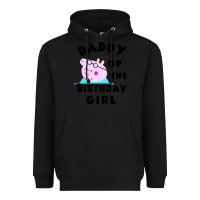 Black mens peppa pig daddy of the birthday Heavyweight Hoodie - artisFamous
