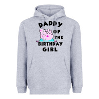 Heather Grey mens peppa pig daddy of the birthday Heavyweight Hoodie - artisFamous
