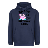 Navy mens peppa pig daddy of the birthday Heavyweight Hoodie - artisFamous