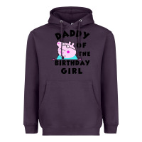 Plum mens peppa pig daddy of the birthday Heavyweight Hoodie - artisFamous