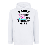 White mens peppa pig daddy of the birthday Heavyweight Hoodie - artisFamous