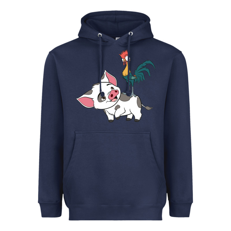 Hei Hei Rooster And Pig Funny Cartoon Heavyweight Hoodie by artisFamous | Teevron