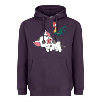 Plum hei hei rooster and pig funny cartoon Heavyweight Hoodie - artisFamous