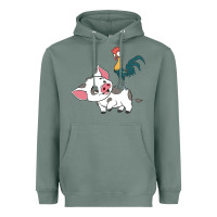Sage hei hei rooster and pig funny cartoon Heavyweight Hoodie - artisFamous