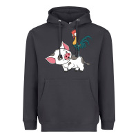 Smoke hei hei rooster and pig funny cartoon Heavyweight Hoodie - artisFamous