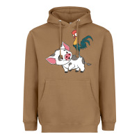 Toasted Coconut hei hei rooster and pig funny cartoon Heavyweight Hoodie - artisFamous