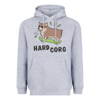 Heather Grey hard corg Heavyweight Hoodie - artisFamous