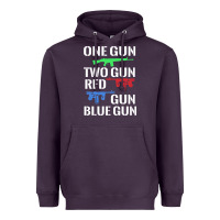 Plum one gun two gun red gun blue gun Heavyweight Hoodie - artisFamous