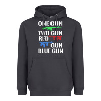Smoke one gun two gun red gun blue gun Heavyweight Hoodie - artisFamous