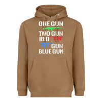 Toasted Coconut one gun two gun red gun blue gun Heavyweight Hoodie - artisFamous