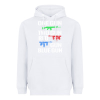 White one gun two gun red gun blue gun Heavyweight Hoodie - artisFamous
