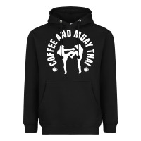 Black caffè e muay thai divertente Heavyweight Hoodie - artisFamous