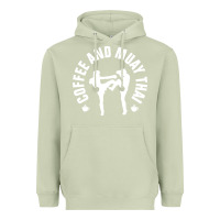 Matcha caffè e muay thai divertente Heavyweight Hoodie - artisFamous