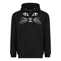 Black cat face Heavyweight Hoodie - artisFamous
