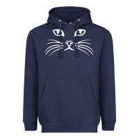 Navy cat face Heavyweight Hoodie - artisFamous