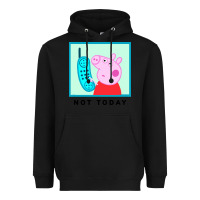 Black peppa pig not today Heavyweight Hoodie - artisFamous