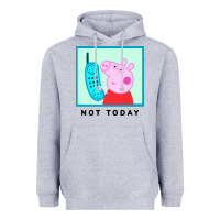 Heather Grey peppa pig not today Heavyweight Hoodie - artisFamous