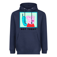 Navy peppa pig not today Heavyweight Hoodie - artisFamous