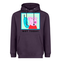 Plum peppa pig not today Heavyweight Hoodie - artisFamous